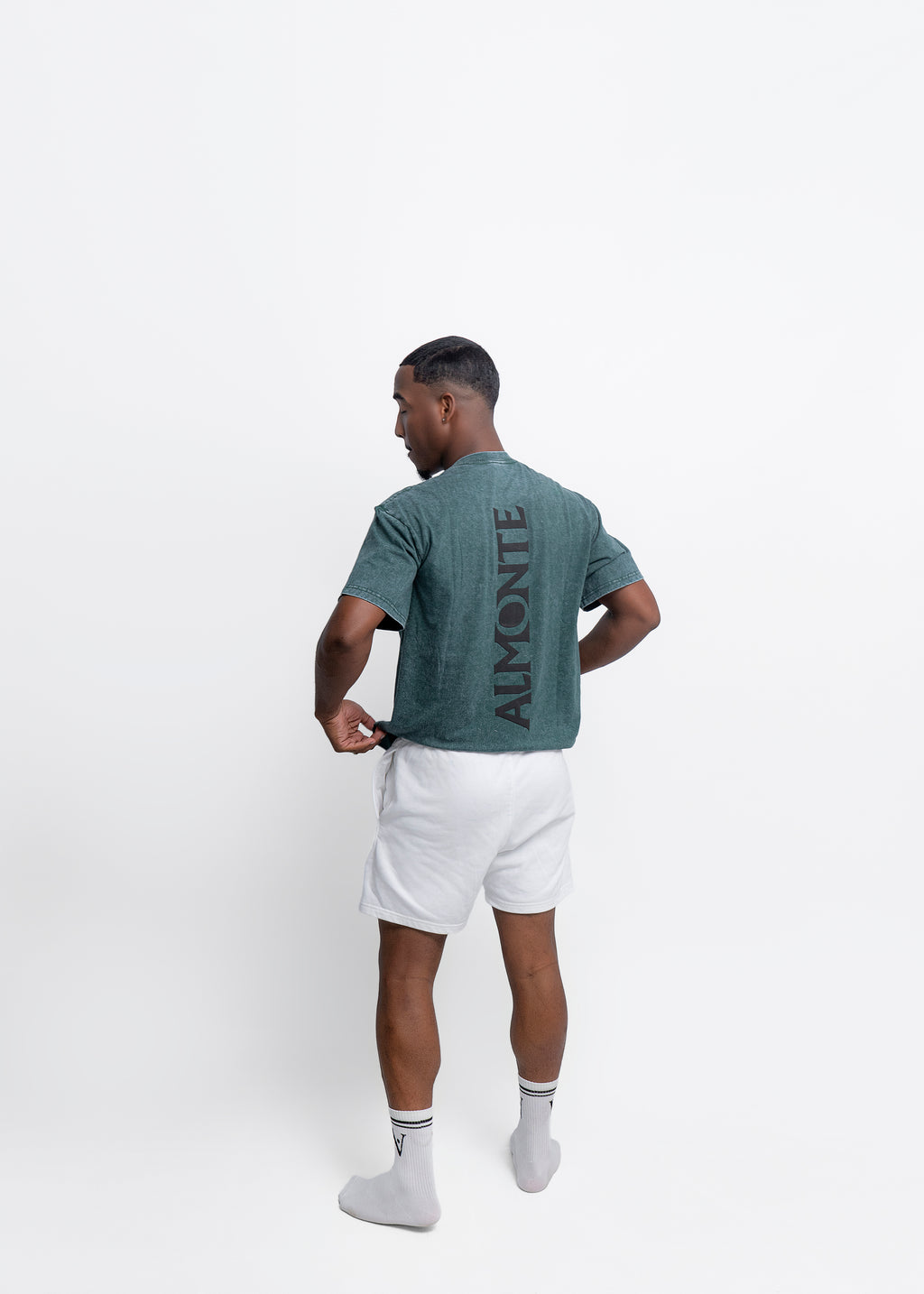 Oversized Acid Wash Tee – Forest Green